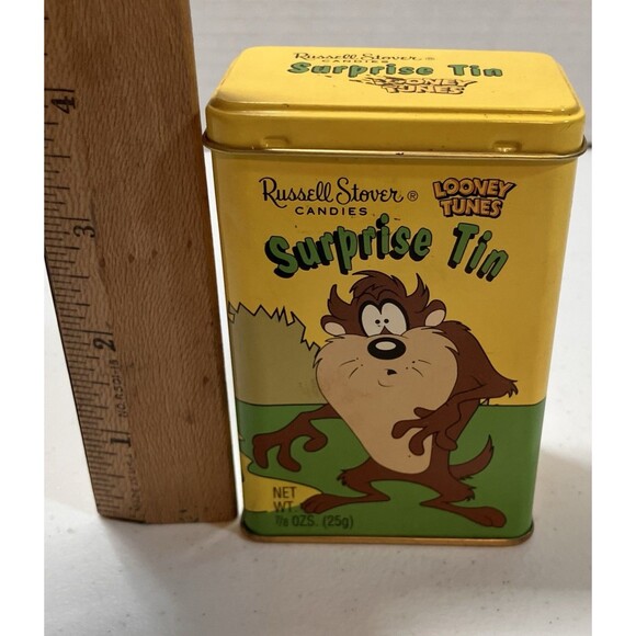 Vintage Russell Stover Surprise Tin Looney Tunes Taz Wile E. Coyote 1997 Cartoon - Picture 6 of 7